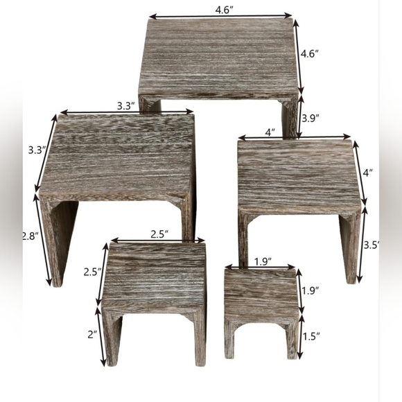 Mooca 5-Piece Wooden Jewelry Display Risers - Picture 10 of 10